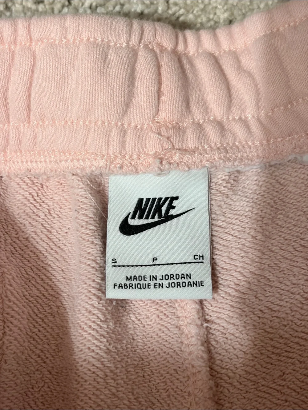 Nike Women's Light Pink Fleece Drawstring Athletic Shorts
